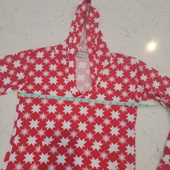 Anna Kay Fashions lightweight hoodie red with white stars size Medium - Picture 9 of 14